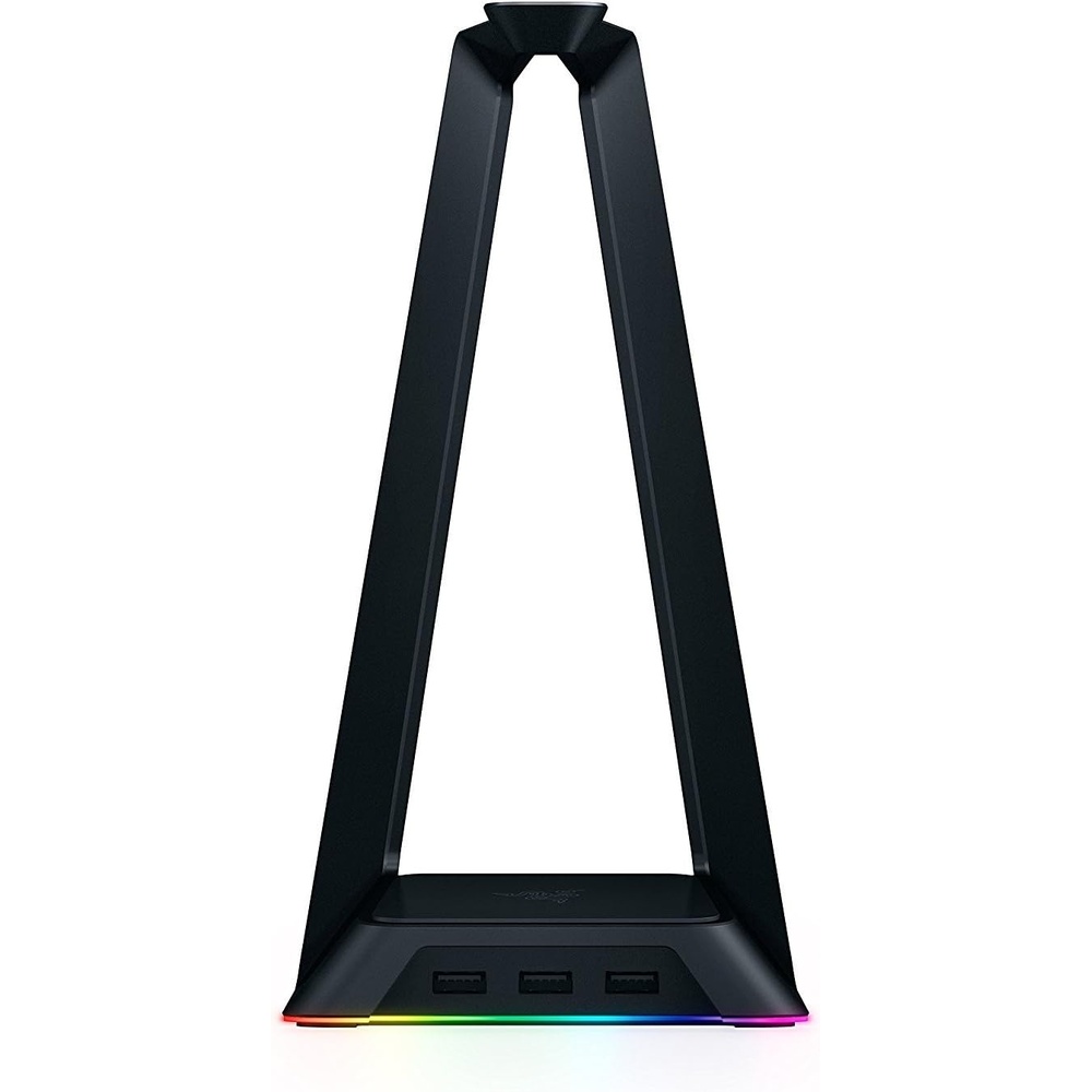 image:imageRazer Base Station V2 Chroma Headphone Headset Stand Holder Black  Chroma RGB Lighting Taller Stand amp Antislip Ledge USB Charging Ports AntiSlip Rubber Base 35mm Port  Builtin DACClassic Black