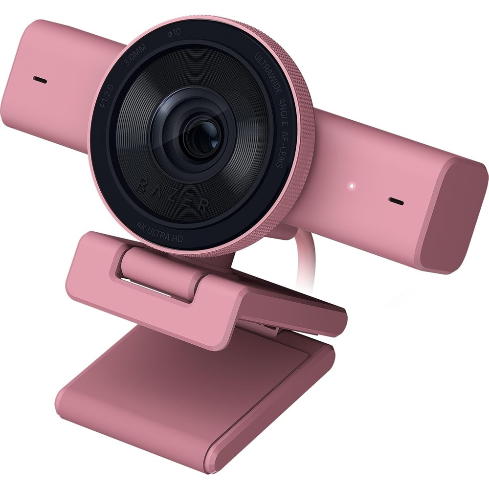 image:imageRazer Kiyo V2 Streaming Webcam 4K 30 FPS 1080p 60 FPS  AI Powered AutoFraming  Builtin Microphone  Ultrawide Angle Lens  Privacy Cover  Works with OBS Xsplit Discord Zoom Teams  PinkPink