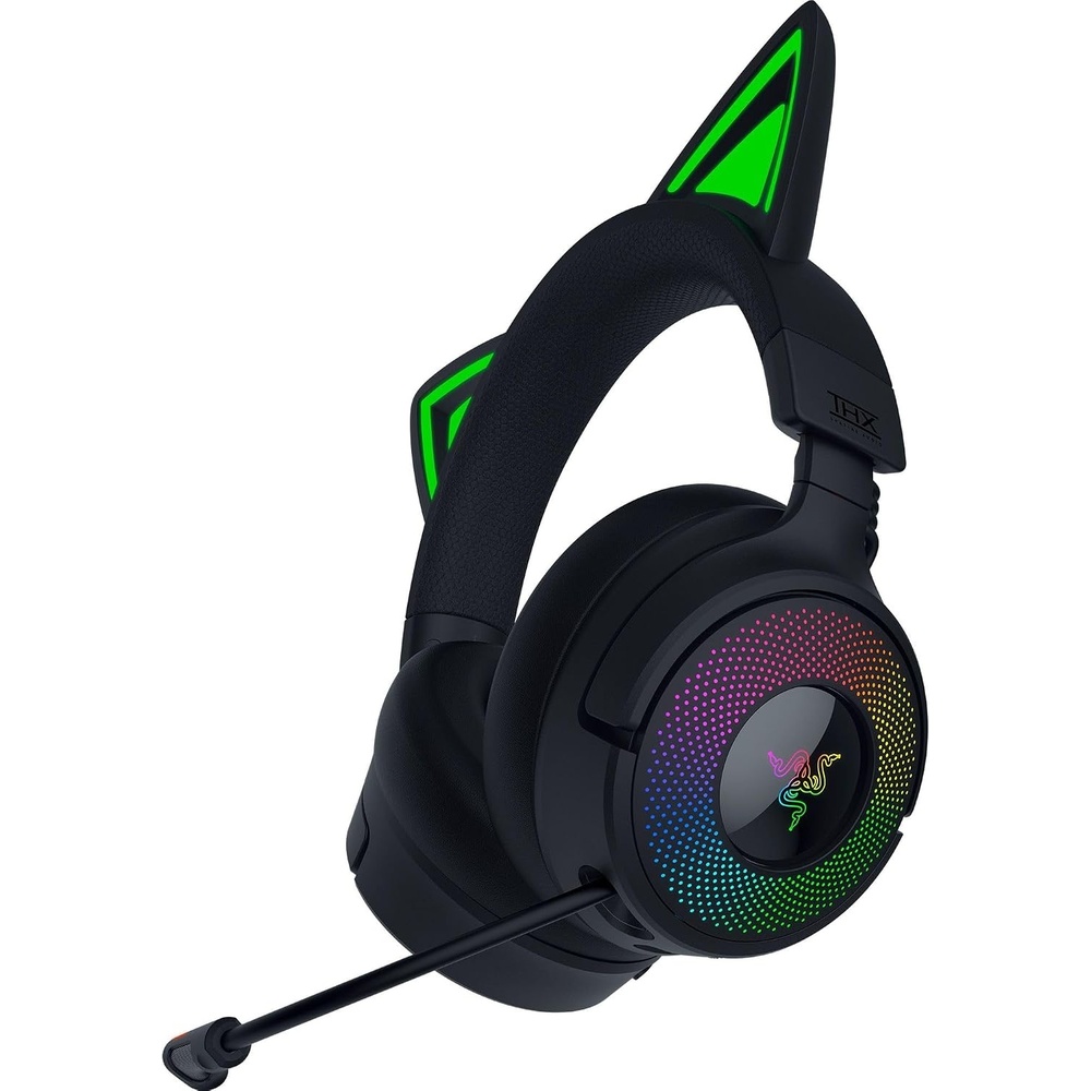image:imageRazer Kraken Kitty V3 Pro Wireless RGB Gaming Headset Pink  Chroma RGB Kitty Ears 24 GHz Bluetooth 53 USB A Super Wideband Mic 40mm Drivers THX Spatial Audio 70 Hr BatteryBlack