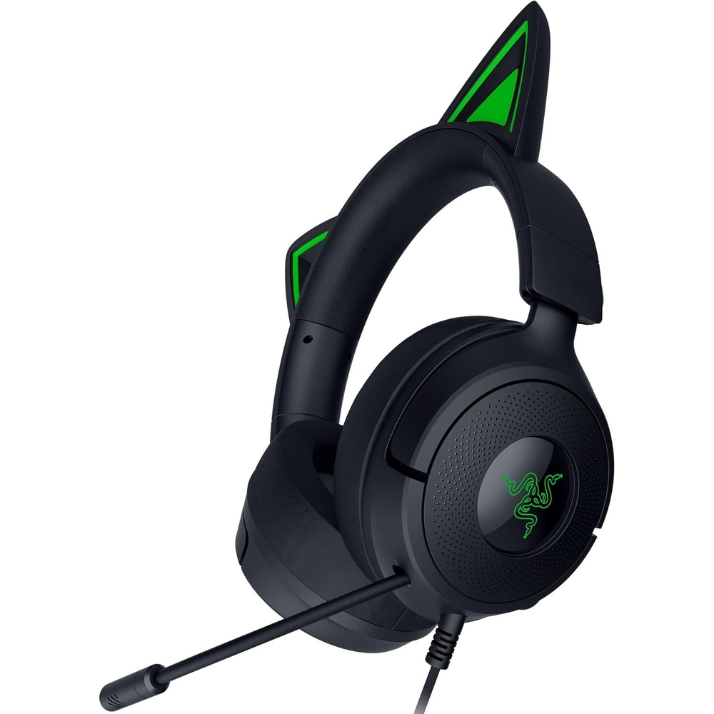 image:imageRazer Kraken Kitty V3 X Wired Gaming Headset Kitty Ears White  HyperClear Cardioid Mic 40 mm Drivers 71 Surround Sound Comfy Ear Cushions CrossPlatform via 35mm PC PS5 XboxBlack