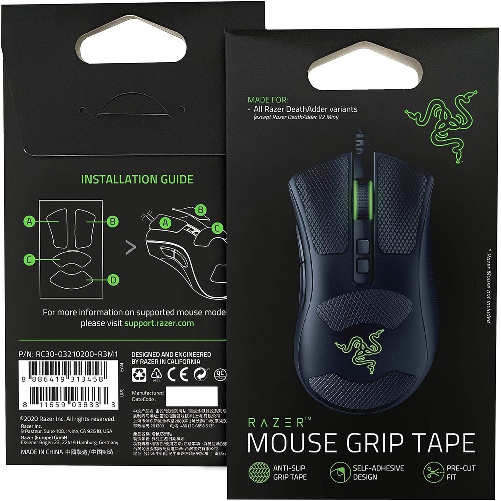 image:imageRazer Mouse Grip Tape DeathAdder V2 Mini AntiSlip Grip Tape  SelfAdhesive Design  PreCut05 mm x 05 mm  Pack of 1