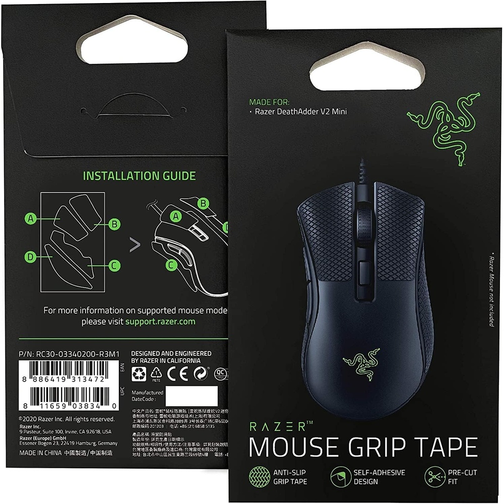 image:imageRazer Mouse Grip Tape DeathAdder V2 Mini AntiSlip Grip Tape  SelfAdhesive Design  PreCut80 mm x 05 mm  Pack of 1
