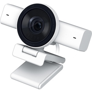 Razer Kiyo V2 Streaming Webcam: 4K 30 FPS, 1080p 60 FPS – AI Powered Auto-Framing – Built-in Microphone – Ultrawide Angle Lens – Privacy Cover – Works with OBS, Xsplit, Discord, Zoom, Teams – Pink(White)