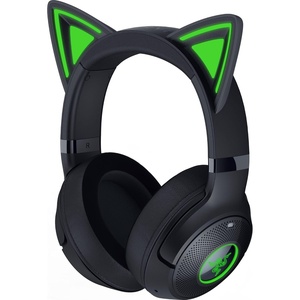 Razer Kraken Kitty V2 BT Wireless RGB Headset, Pink | Chroma RGB Kitty Ears & Earcups, Bluetooth 5.2, 40 mm Drivers, Noise-cancelling Mics, Lightweight, USB-C, 40 Hr Battery(Black)