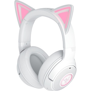 Razer Kraken Kitty V2 BT Wireless RGB Headset, Pink | Chroma RGB Kitty Ears & Earcups, Bluetooth 5.2, 40 mm Drivers, Noise-cancelling Mics, Lightweight, USB-C, 40 Hr Battery(White)