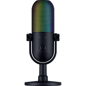 Razer Seiren V3 Chroma 32‑Bit DSP USB-C Microphone for PC — Black | AI Audio Processing, Noise Isolation, Tap-to-Mute, Supercardioid Condenser Mic, Chroma RGB, Discord, OBS Studio, Streamlabs