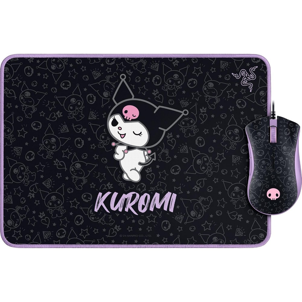 image:imageRazer DeathAdder Essential Gaming Mouse amp Goliathus Soft Mouse Mat Bundle  Kuromi Edition 6400 Mouse DPI Mechanical Mouse Switches Slick Mouse Mat Weave for Speed Complete Kuromi Design
