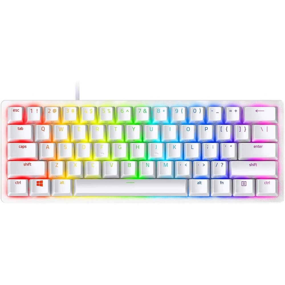 image:imageRazer Huntsman Mini 60 Gaming Keyboard Fast Keyboard Switches  Clicky Optical Switches  Chroma RGB Lighting  PBT Keycaps  Onboard Memory  Snap Tap  WhiteMercury White