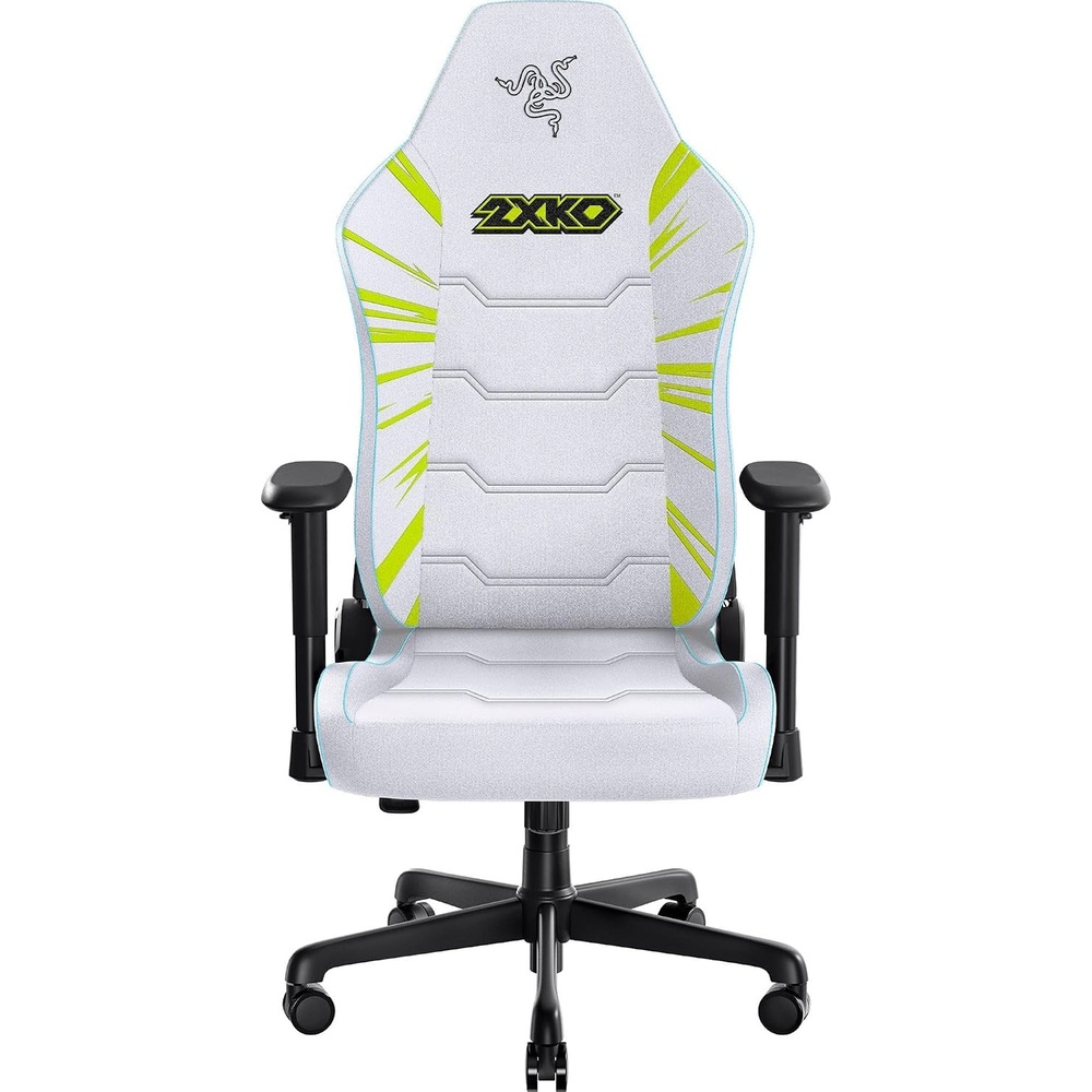 image:imageRazer Iskur V2 X Ergonomic Gaming Chair 2XKO Edition  BuiltIn Lumbar Support Wide Seat High Density Foam Cushions Adjustable 152 Degree Recline 2D Armrests Plush FabricWhite