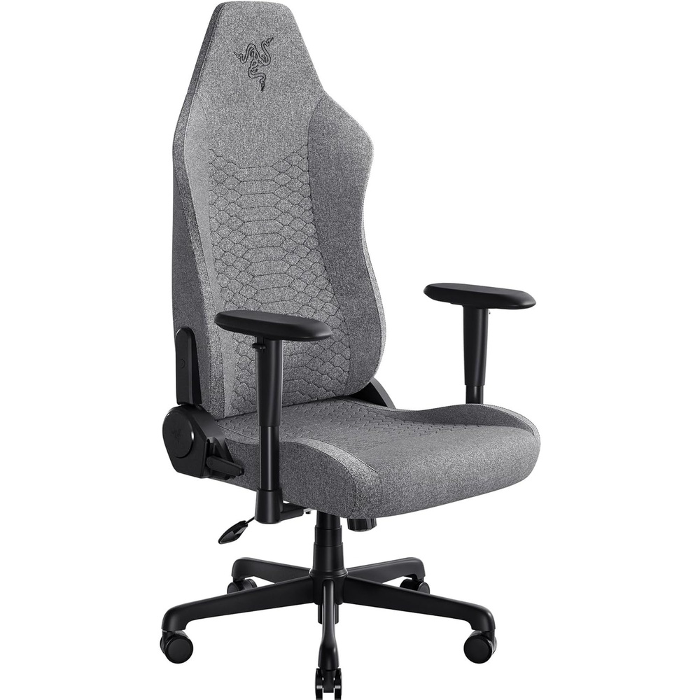 image:imageRazer Iskur V2 X Ergonomic Gaming Chair Black  BuiltIn Lumbar Support Wide Seat High Density Foam Cushions Adjustable 152 Degree Recline 2D Armrests Plush FabricDark Grey