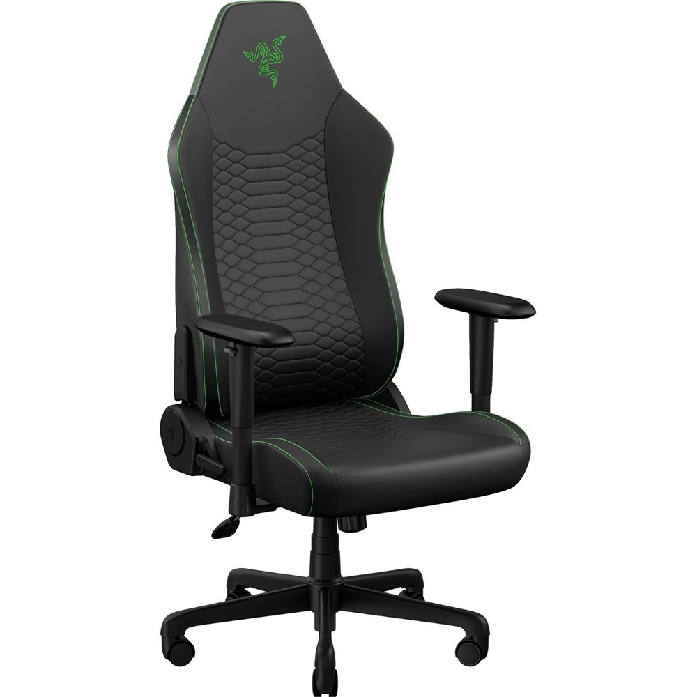 image:imageRazer Iskur V2 X NewGen Ergonomic Gaming Chair BlackGreen  Gen2 EPU Leather with CoolTouch Lumbar Support UltraWide Base Foam Cushions Adjustable 152 Degree Recline 2D ArmrestsBlackGreen