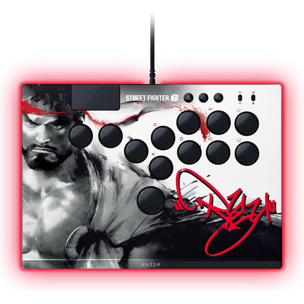 image:imageRazer Kitsune AllButton Arcade Controller For PS5 amp PC 2XKO Edition  LowProfile Optical Switches Slim Form Factor Quad Movement Button Layout Removable Top Plate Chroma RGB USB Type CRyu Edition