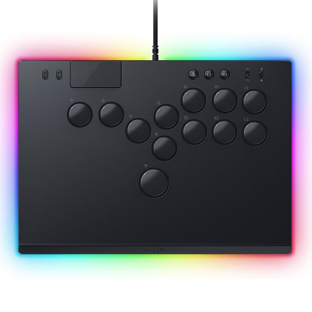 image:imageRazer Kitsune AllButton Arcade Controller For PS5 amp PC 2XKO Edition  LowProfile Optical Switches Slim Form Factor Quad Movement Button Layout Removable Top Plate Chroma RGB USB Type CBlack