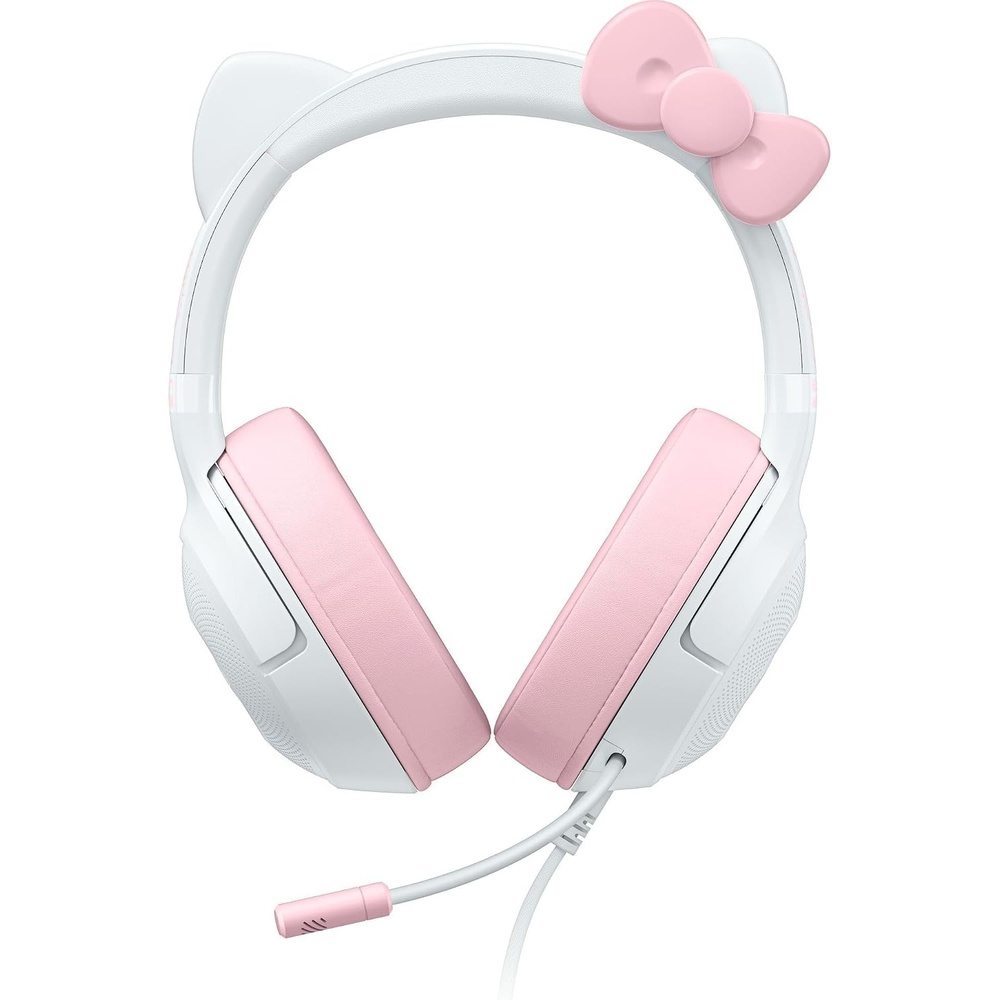 image:imageRazer Kraken Kitty V2 USB Wired Headset wKitty Ears Hello Kitty Edition  Chroma RGB Stream Reactive Lighting HyperClear Cardioid Mic 71 Surround Sound TriForce 40mm Drivers