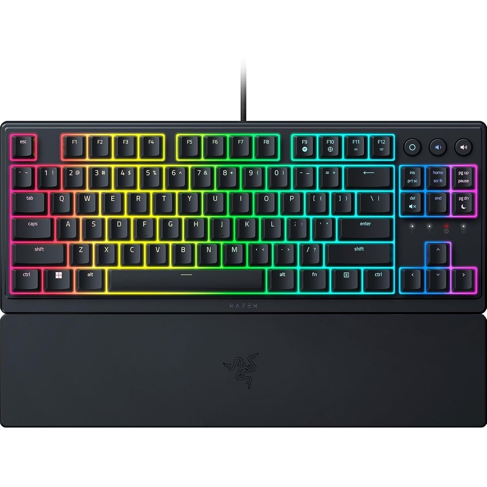image:imageRazer Ornata V3 TKL Gaming Keyboard Hello Kitty amp Friends Edition  LowProfile Keys MechaMembrane Switches UVCoated Keycaps Backlit Media Keys 8Zone RGB Lighting Magnetic Wrist WrestBlack