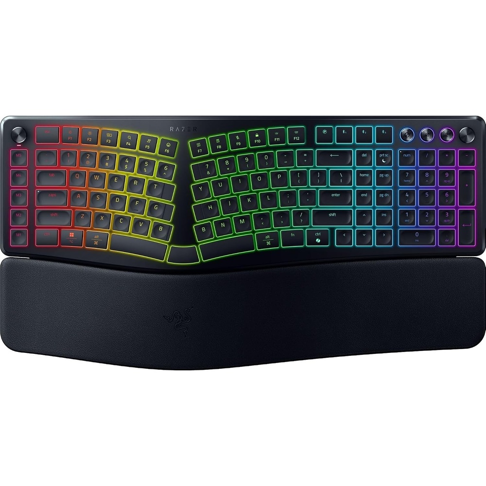 image:imageRazer Pro Type Ergo Wireless Split Ergonomic RGB Keyboard Black  Adjustable Tilt Wrist Rest Natural Typing Connect w 24 GHz Bluetooth USB Type C WindowsMac Compatible