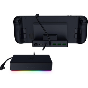Razer Handheld Dock Chroma, Charging Hub & Expand Connectivity, 100W | For Mobile Gaming & Tablets, Compatible with iPhone 16, Steam Deck, ROG Ally, Switch & More, USB-C, USB-A (3), HDMI, GbE