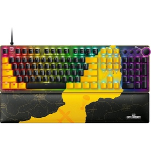 Razer Huntsman V2 Optical Gaming Keyboard: Fastest Linear Optical Switches w/Quick Keystrokes & 8000Hz Polling Rate – Doubleshot PBT Keycaps – Dedicated Media Keys & Dial – PUBG: Battleground Edition(PUBG Edition)