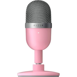 Razer Seiren Mini – USB Condenser Microphone for Streaming (Compact with Supercardioid Polar Pattern, Tiltable Stand, Integrated Shock Absorber) Quartz Pink(Pink)