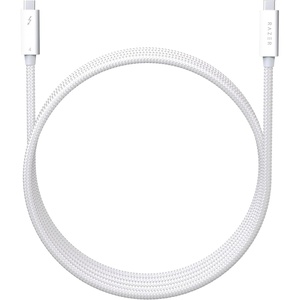 Razer Thunderbolt 4 Cable (0.8m / 2.5ft), USB-C to USB-C, White | Intel Certified, Up to 40 Gbs Per Second, Up to 8K Resolutions, Up to 100W PD, Compatible with Windows PC, Mac, TB3, USB 4(White)