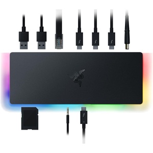 Razer Thunderbolt 4 Dock, 10 Ports, USB-A, USB-C, 2.5 GbE, Black | Dual 4K or Single 8K Video Output, Mac, and PC Compatible, Thunderbolt 3 & 4 Certified, Chroma(Classic Black with RGB Lighting)