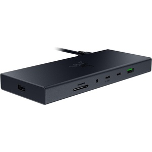 Razer USB 4 Dock, 14 Ports, Windows & Mac Compatible, White | USB-C, USB-A, HDMI, DP, Ethernet, SD, 3.5mm, Dual Monitor (4K 120 Hz), Laptop & Phone Fast Charge, Durable Lightweight Casing(Black)