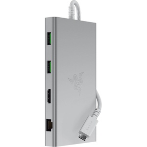 Razer USB-C Dock, 11-in-1 Portable Travel Hub, 85W, White