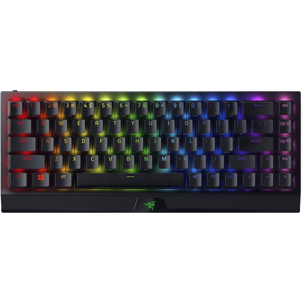 image:imageRazer BlackWidow V3 Mini HyperSpeed 65 Wireless Mechanical Gaming Keyboard Green Mechanical Switches Tactile amp Clicky  Doubleshot ABS Keycaps  Chroma RGB  Up to 200 Hr Battery  Snap TapBlackWidow V3 Mini
