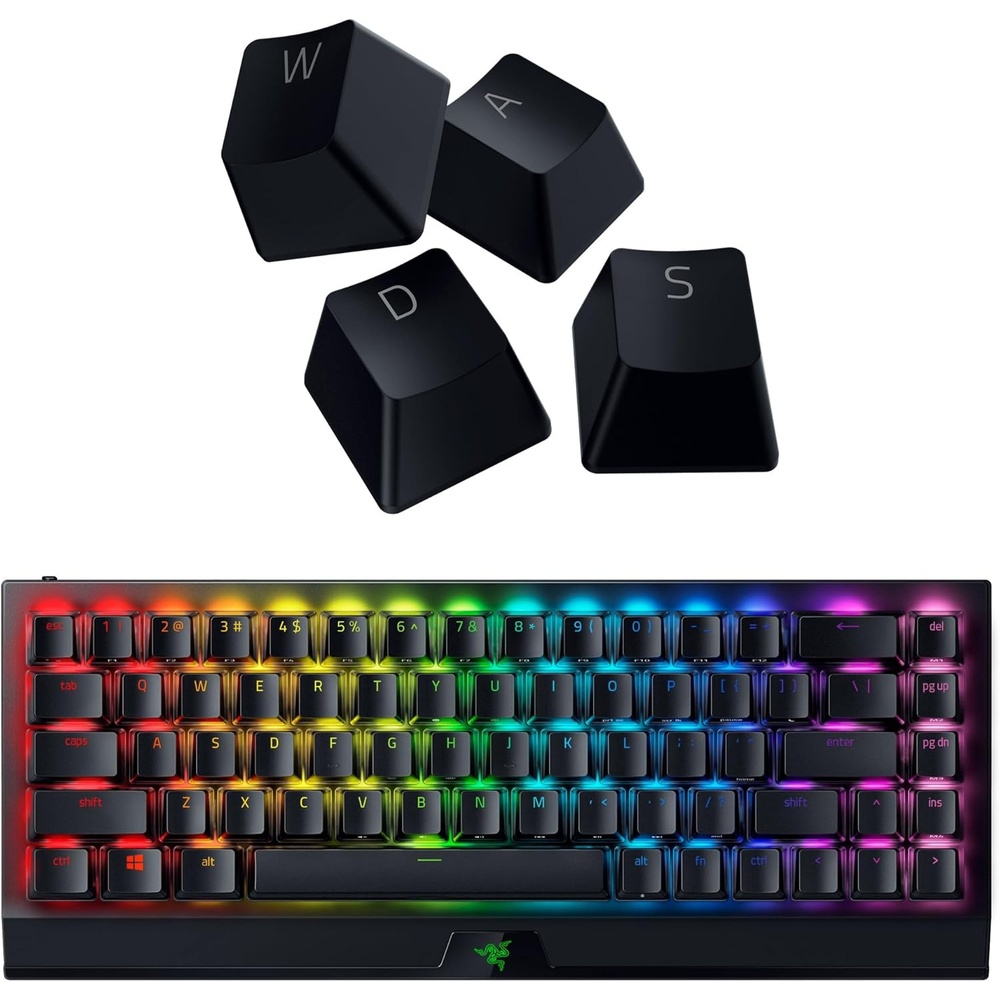 image:imageRazer BlackWidow V3 Mini Wireless Mechanical Gaming Keyboard Yellow Switch  Linear amp Silent Phantom Pudding Keycaps Snap Tap 200 Hr BatteryGreen Switches  Tactile  Clicky