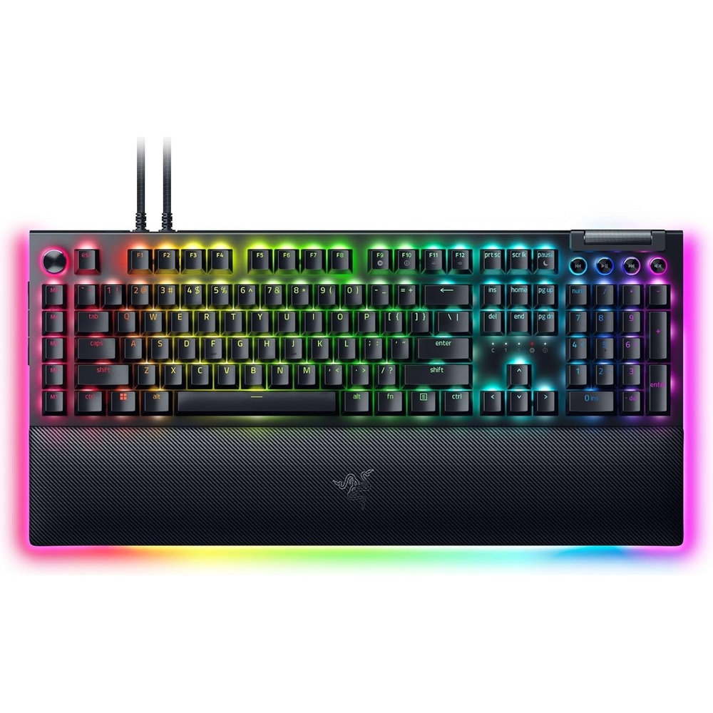 image:imageRazer BlackWidow V4 Pro Wired Mechanical Gaming Keyboard Yellow Switches  Linear amp Silent Switches Doubleshot ABS Keycaps Command Dial 8 Dedicated Macro Keys Chroma RGB Snap Tap Wrist RestBlackWidow V4 Pro