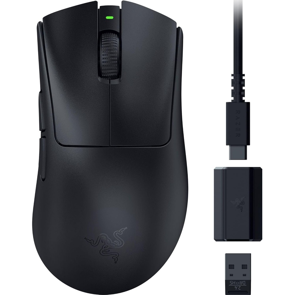 image:imageRazer DeathAdder V3 HyperSpeed Wireless Gaming Mouse 55g Lightweight  USB C Charging  Up to 100 Hr Battery  Advanced 26K Optical Sensor  Gen3 Optical Switches  8 Programmable Controls  Black