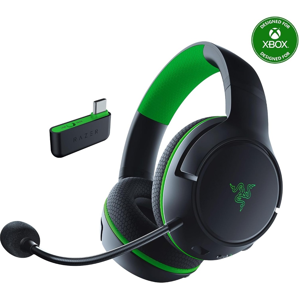 image:imageRazer Kaira HyperSpeed Wireless Gaming Headset for Xbox Series XS Xbox One PC TriForce 50mm Drivers  HyperClear Cardioid Mic  Low Latency Bluetooth  Up to 30 Hour Battery Life  BlackBlack