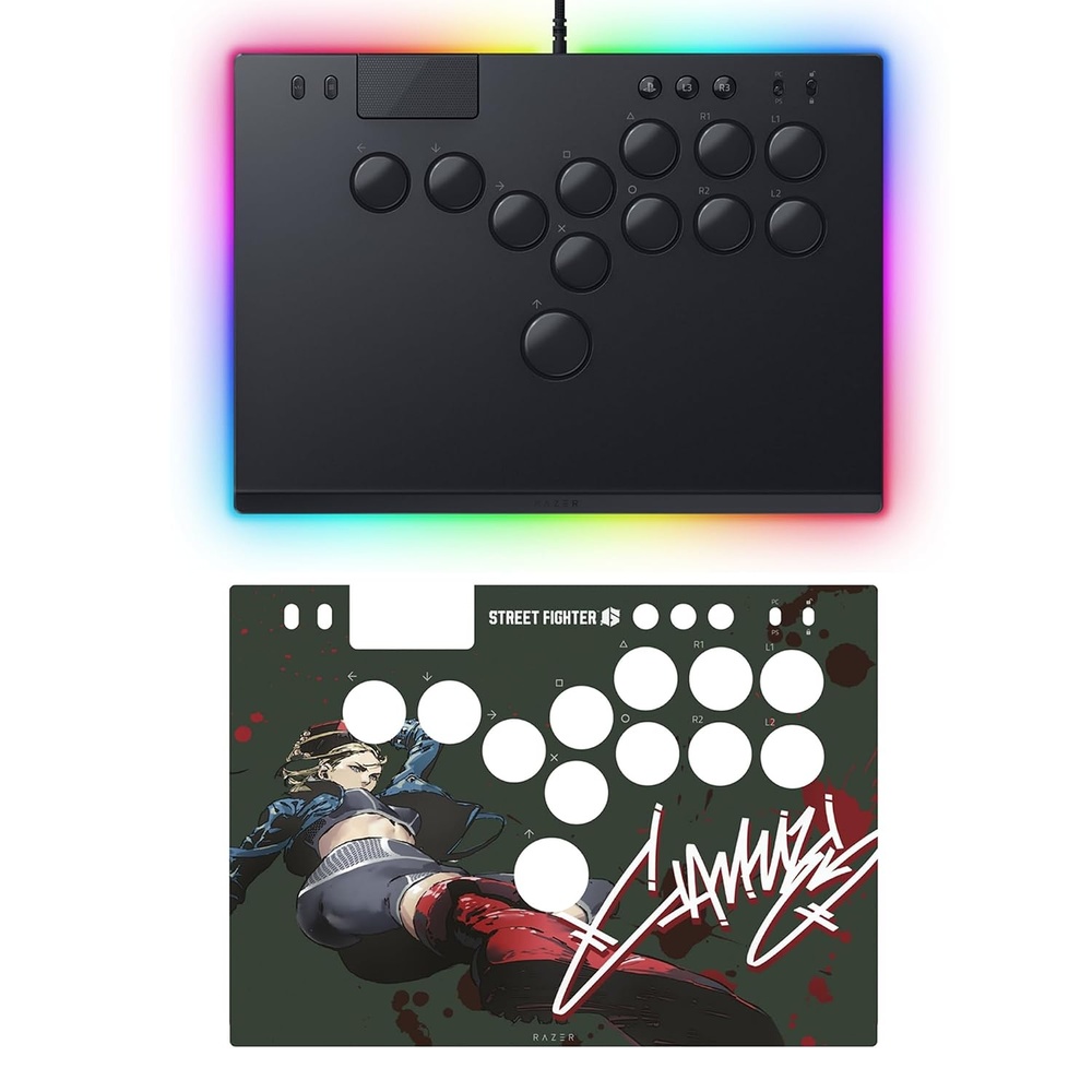 image:imageRazer Kitsune AllButton Arcade Controller amp Street Fighter Cammy Vinyl Skin Bundle For PS5  PlayStation 5 amp PC  LowProfile Optical Switches  Slim Design  Chroma RGB  Full Top Plate WrapCammy Edition