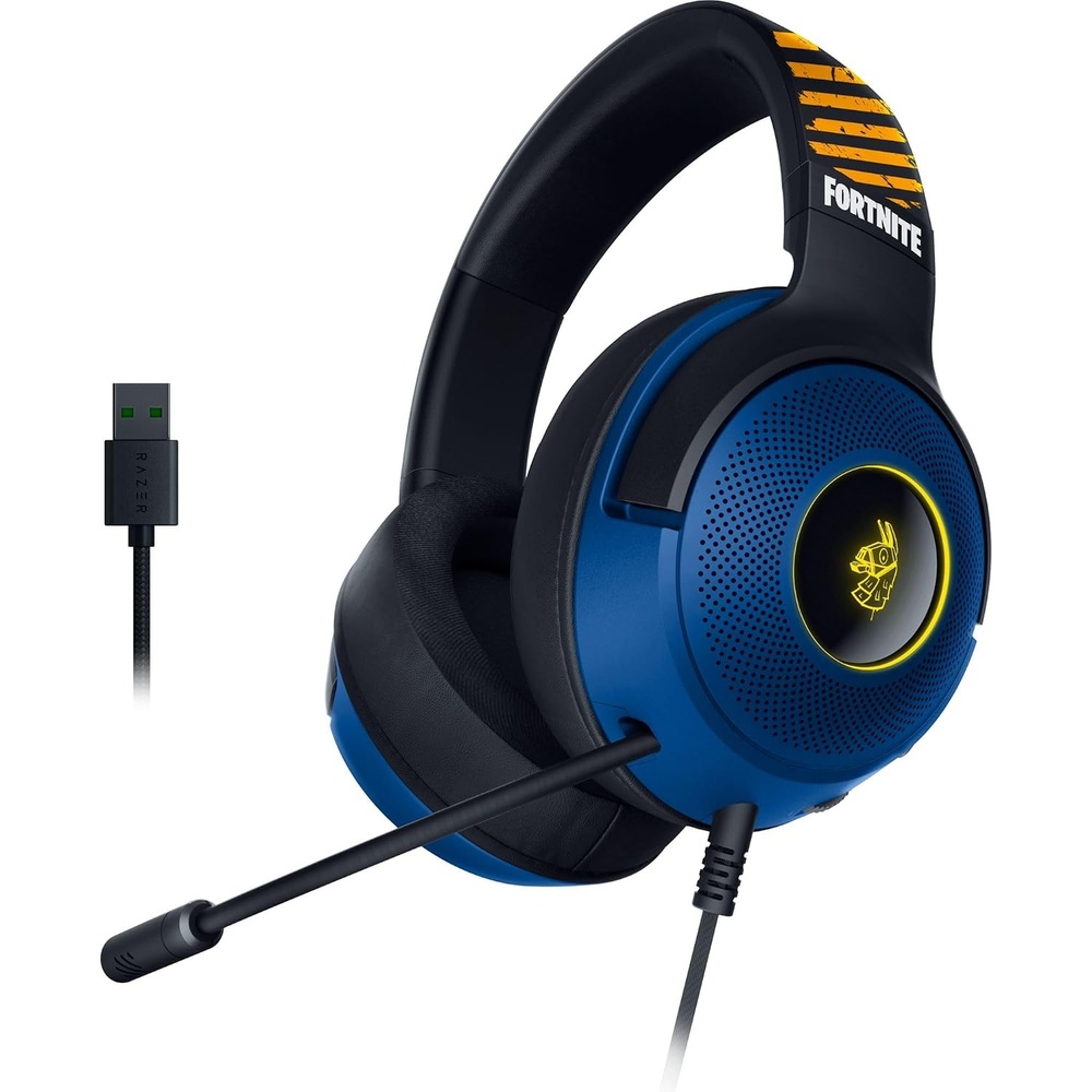 image:imageRazer Kraken V3 HyperSense Wired USB Gaming Headset wHaptic Technology Triforce Titanium 50mm Drivers  THX Spatial Audio  Hybrid Fabric amp Leatherette Memory Foam Cushions  Detachable MicFortnite Edition