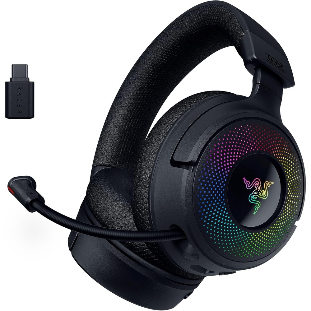 image:imageRazer Kraken V4 Wireless 24GHz Bluetooth USB Gaming Headset Black  Super Wideband Mic 40 mm Drivers 9 Zone RGB Lighting for PC Mac PS5 Nintendo Switch 2 Steam Deck Smartphone