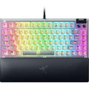 Razer BlackWidow V4 75% Mechanical Gaming Keyboard, Orange Tactile, Black | Hot-Swappable Design, Compact & Durable, Chroma RGB, MF Roller & Media Keys, Comfortable Wrist Rest(Phantom White)