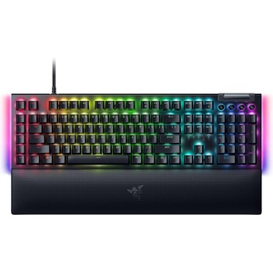 Razer BlackWidow V4 Mechanical Gaming Keyboard, Green Switches | Tactile & Clicky Switches, Chroma RGB, 6 Dedicated Macro Keys, Magnetic Wrist Rest, Doubleshot ABS Keycaps, Snap Tap(Yellow Switches – Linear & Silent)