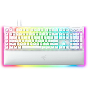 Razer BlackWidow V4 Pro Mechanical Gaming Keyboard, Green Switches, White | Tactile & Clicky, Wired Keyboard, Doubleshot ABS Keycaps, Command Dial, 8 Dedicated Macro Keys, Chroma RGB