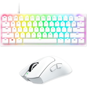 Razer Huntsman V3 Pro Mini 60% Gaming Keyboard & DeathAdder V4 Pro Wireless Mouse Bundle – 57g Ultra-Lightweight, 45K DPI, White Gaming Set(White)