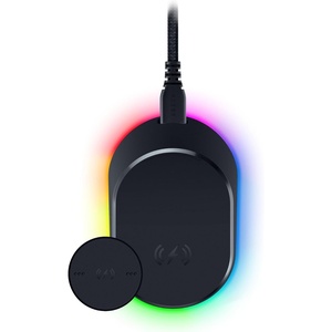 Razer Mouse Dock Pro with Wireless Charging Puck: Magnetic Wireless Charging – Integrated HyperPolling 8K Hz Transceiver – Anti-Slip Base – Chroma RGB Lighting – Black