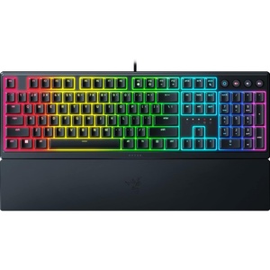 Razer Ornata V3 Gaming Keyboard, Low-Profile Keys, Black | Mecha-Membrane Switches, UV-Coated Keycaps, Backlit Media Keys, 10-Zone RGB Lighting, Snap Tap, Magnetic Wrist Wrest(Black)