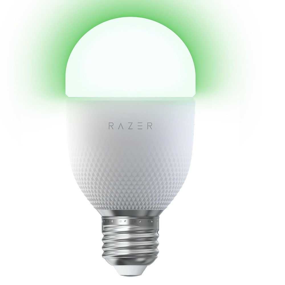 image:imageRazer Aether Light Bulb Chroma RGB LED Bulb for Smart Homes  E26 Size 9W 100240V 800 Lumens  Bluetooth  Works with Amazon Alexa Google Home Gamer Room App for Unified Control