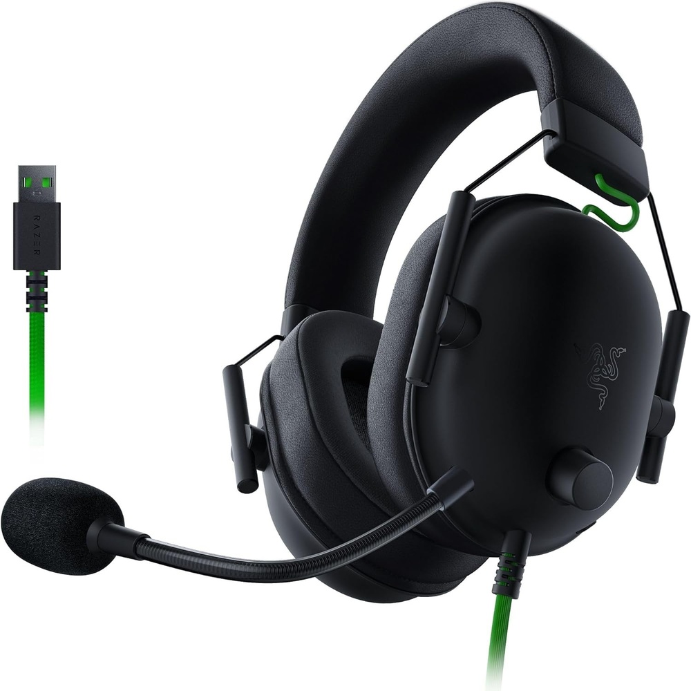 image:imageRazer BlackShark V2 X Gaming Headset 71 Surround Sound  50mm Drivers  Memory Foam Cushion  For PC PS4 PS5 Switch  35mm Audio Jack  Black  71 Surround Sound 50mm Drivers Cardioid Mic Lightweight Memory Foam Noise Isolating Earcups for PC PS4 PS5 SwitchBlack